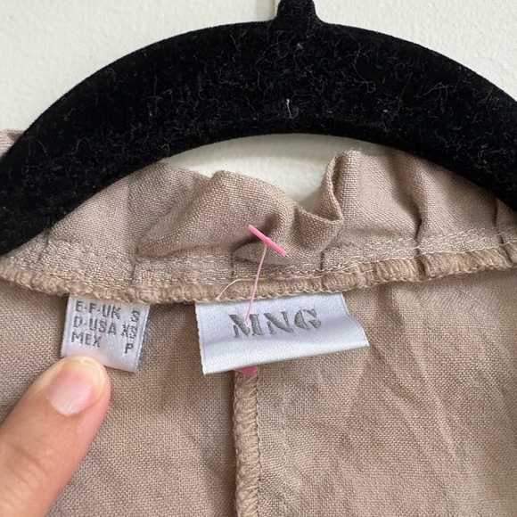 Vintage MNG Wool Tan Ruffle Trim Wrap Top - Size XS - Picture 2 of 6